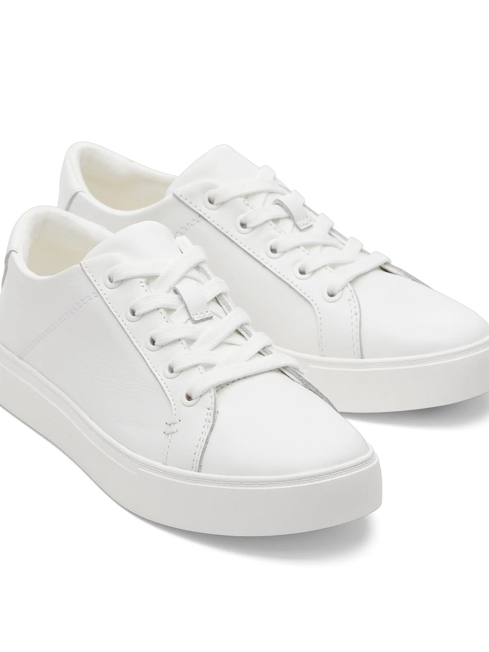 Toms White Leather Low-Top Women's Sneakers